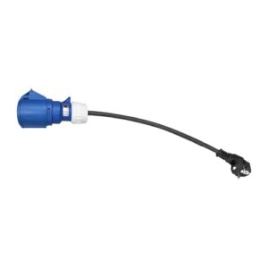 KiBcsLic Borne de Recharge Portable pour Véhicules Électriques, Câble Convertisseur de Charge, Vers CEE Waterefiel 32A 7 KW Prise Femelle CEE Bleue 32A, Accessoire Étanche et Professionnel EV