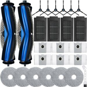 Kit d'accessoires pour robot aspirateur Roborock S8 MaxV, 2 brosses principales, 4 filtres, 4 tampons de nettoyage, 4 petites serpillères, 6 brosses latérales, 6 sacs à poussière, accessoires de