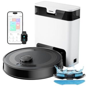 LEFANT M2 Plus - Robot aspirateur et Balai - Évitement d'obstacles PSD à 190° - Navigation LIDAR - Capacité de 40 Jours - Puissance d'aspiration puissante - Autonomie de 140 Minutes - WiFi/App