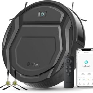 Lefant Aspirateur Robot 2200 Pa, sans enchevêtrement, 7,8 cm Ultra Fin, Auto-chargeant, Wi-FI/App/Alexa, 120 Minutes, 6 Modes de Nettoyage, idéal pour Les Poils d'animaux, sols durs M210-Pro