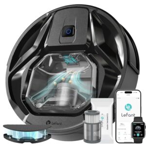 Lefant Aspirateur Robot M320, 6000Pa d'Aspiration, Évitement Précis des Obstacles, Détection de Tapis, Zones Interdites, Idéal pour Les Poils d'animaux, Cheveux et Sols Durs Tapis, Contrôle App/Alexa