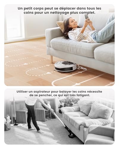 Lefant Aspirateur Robot M320, 6000Pa d'Aspiration, Évitement Précis des Obstacles, Détection de Tapis, Zones Interdites, Idéal pour Les Poils d'animaux, Cheveux et Sols Durs Tapis, Contrôle App/Alexa – Image 10