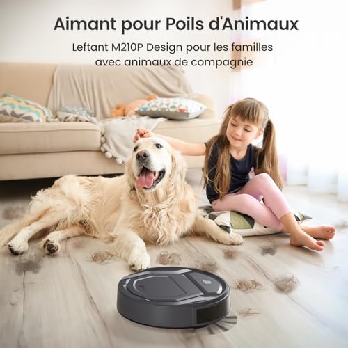 Lefant Aspirateur Robot, Mince Silencieux Connecté WiFi-Bluetooth-Alexa-App, 6 Modes de Nettoyage, Auto-Charge, 120min d'Autonomie, Idéal pour Poils d'animaux Sols Tapis, M210P Girs – Image 3