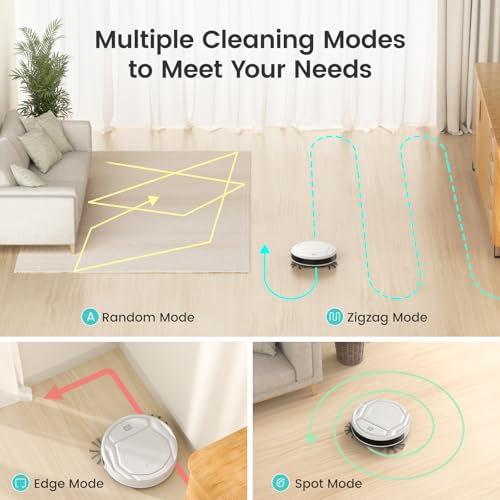 Lefant Aspirateur Robot, Robot Aspirateur Autonomie Mince Silencieux, Connecté avec WiFi/Alexa/App, 3 Modes d'aspirations, Programmable, Idéal pour Les Poils d'animaux Tapis Sols Durs, M210 Blanc – Image 4