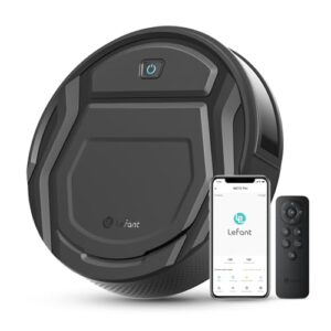 Lefant Aspirateur Robot, Robot Aspirateur Mince Silencieux Connecté avec WiFi/Bluetooth/Alexa/App, 6 Modes de Nettoyage, Auto-Charge, 120min d'Autonomie, Idéal pour Poils d'animaux Sols Durs, M210P