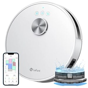 Lefant Aspirateur Robot avec Cartographie, Navigation LDS, Batterie 4000 mAh, Autonomie 200 Min, Robot Aspirateur Idéal pour Nettoyage Domestique/Poils d'animaux, Blanc