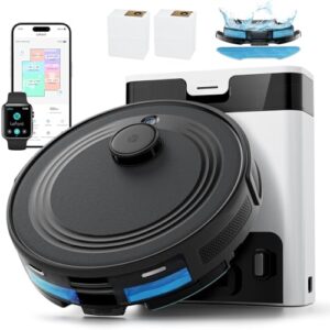LEFANT M2S Pro Robot aspirateur avec Fonction de Balayage, aspirateur avec vidange Automatique de la poussière, cartographie de Navigation LiDAR, 10 000 Pa, contrôle APP/Alexa, aspirateur Robot pour