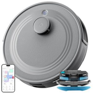 Lefant M2S Robot Aspirateur Laveur avec Cartographie, Aspiration de 10000Pa, Navigation Laser, Technologie d'évitement PSD, Nettoyage Personnalisé, 240 Minutes, Contrôle Via APP/Alexa/WiFi