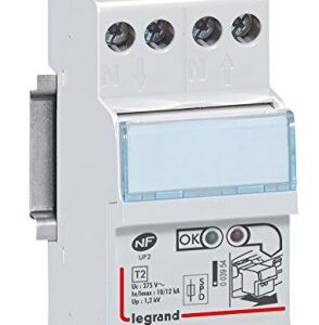 Legrand 003951 Parafoudre pour Protection Ttableau D'abonné avec Protection Intégrée Type 2 Imax 12kA/Pôle, 1P+N, 2 Modules, Blanc