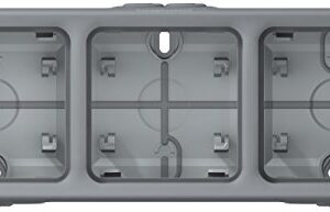 Legrand 069680 Boîtier Étanche à Embouts 3 Postes Horizontaux Plexo Composable IP55, Gris