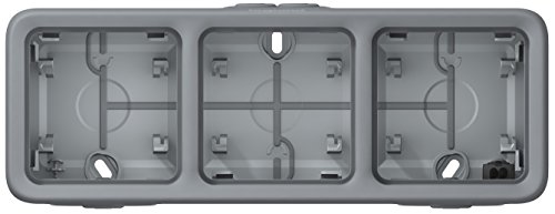 Legrand 069680 Boîtier Étanche à Embouts 3 Postes Horizontaux Plexo Composable IP55, Gris