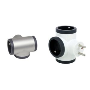 Legrand - Fiche multiprise avec 3 Prises latérales avec Terre - alu et Gris foncé