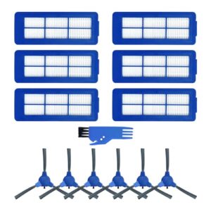 Liveryde Remplacement Accessoires pour Eufy RoboVac 11S Max / 15C Max / 30C Max / G20 / G30 / G30 Edge / G10 Hybrid, 6 filtres hepa, 6 brosses latérales