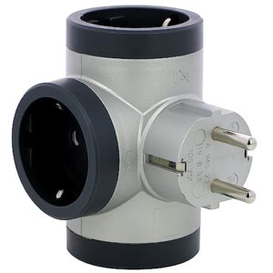 Lot de 3 adaptateurs de contact Shuko en forme de T Gris/noir Legrand