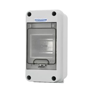 MOLLOM Boîte de protection de distribution de disjoncteur MCB avec rail DIN, IP65 étanche, pour usage intérieur et extérieur.
