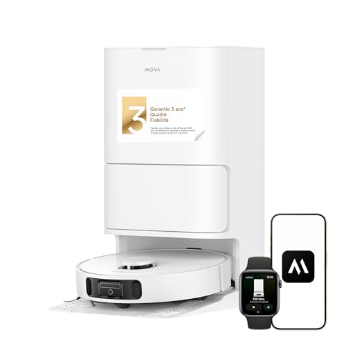 MOVA E30 Ultra Robot Aspirateur Laveur avec Vidage Automatique, Nettoyage Automatique des Serpillières, Technologie RoboSwing, Levage des Serpillières à 10,5 mm, Aspiration de 7 000 Pa