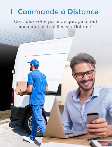 Meross Ouvre-Porte de Garage Connecté WiFi, Télécommande de Porte Intelligent Compatible avec Alexa, Google Assistant et SmartThings, Contrôle à Distance, Commande Vocale et Fonction de Temps – Image 4