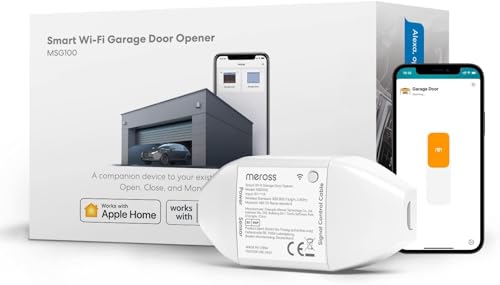 Meross Ouvre-Porte de Garage Connecté WiFi, Télécommande de Porte Intelligent Compatible avec Alexa, Google Assistant et SmartThings, Contrôle à Distance, Commande Vocale et Fonction de Temps