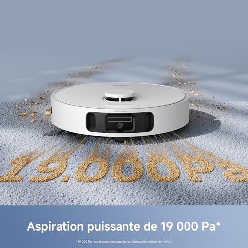 Mova Robot aspirateur et Laveur à vidage Auto E40 Ultra avec Aspiration de 19 000 Pa, Technologie de Lavage MaxiReach, Brosse latérale Anti-nœuds, Base Tout-en-Un, 75 Jours de Nettoyage Autonome – Image 3