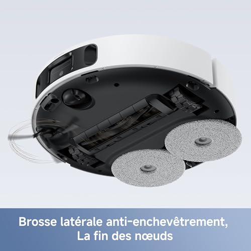 Mova Robot aspirateur et Laveur à vidage Auto E40 Ultra avec Aspiration de 19 000 Pa, Technologie de Lavage MaxiReach, Brosse latérale Anti-nœuds, Base Tout-en-Un, 75 Jours de Nettoyage Autonome – Image 5