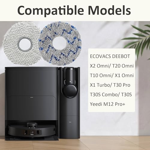 MsDaos Rechange Serpillières Compatibles avec Aspirateur Robot ECOVACS DEEBOT T30 Pro / T30S Combo / T30S / T20 Omni / T10 Omni / X1 Omni / X1 Turbo / X2 Omni/Yeedi M12 Pro+ – Image 3