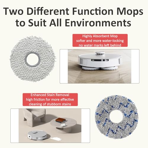 MsDaos Rechange Serpillières Compatibles avec Aspirateur Robot ECOVACS DEEBOT T30 Pro / T30S Combo / T30S / T20 Omni / T10 Omni / X1 Omni / X1 Turbo / X2 Omni/Yeedi M12 Pro+ – Image 4