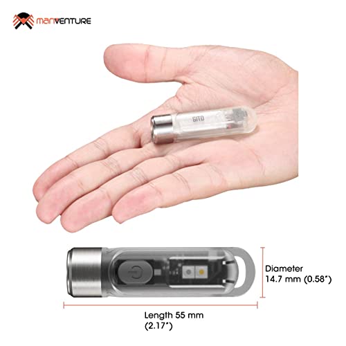 Nitecore TIKI GITD - Mini Lampe Torche – Phosphorescente - Rechargeable 300 Lumen - LED avec Lumiere Ultraviolete - Lampe de Poche - Porte-Clés Etanche IP66 NCTIKIGITD Grise – Image 3