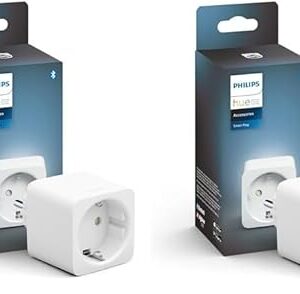 Philips Hue Smart Plug pour systèmes d'éclairage Hue, prise intelligente pour contrôler les lumières, compatible avec la commande vocale et l'application depuis n'importe où, blanc