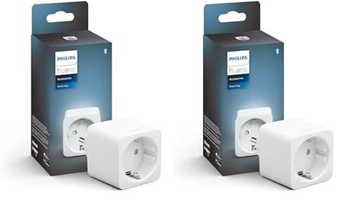 Philips Hue Smart Plug pour systèmes d'éclairage Hue, prise intelligente pour contrôler les lumières, compatible avec la commande vocale et l'application depuis n'importe où, blanc