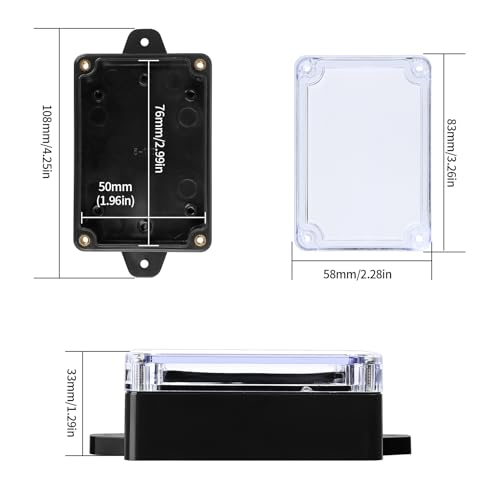 Pièces Boîtes de Jonction Etanche, Boite de Derivation, Boîtier de Projet Etanche Electrique Exterieur, Boîte de Connexion de Câbe Plastique pour Bricolage – Image 3