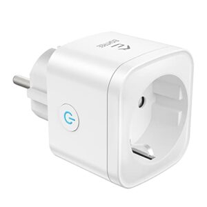 Prise Connectée WiFi (Type F), Prise Intelligente EIGHTREE, Compatible avec Alexa, Google Home, SmartThings, Suivi de la Consommation d'énergie, Contrôle de l'App Smart Life, 16A, Pack de 1