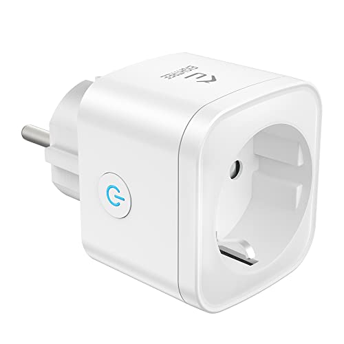 Prise Connectée WiFi (Type F), Prise Intelligente EIGHTREE, Compatible avec Alexa, Google Home, SmartThings, Suivi de la Consommation d'énergie, Contrôle de l'App Smart Life, 16A, Pack de 1
