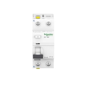 Schneider A9Z21440 Disjoncteur différentiel iID, 4P, 40A, 30mA type A, Blanc