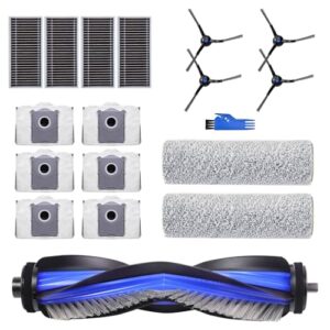 T50 Accessoires pour Ecovacs Deebot T50 Pro Omni/T50 Omni/T50 Aspirateur,1 Brosse Principale, 4 Lingettes, 4 Brosses Latérales, 4 Filtres HEPA, 6 Sacs D'aspirateur, 1 Outil de Nettoyage