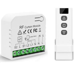 Tedeligo Interrupteur de volet avec télécommande RF, module de volet électrique sans fil, télécommande pour volets électriques