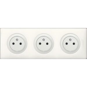 Triple Prise 2 pôles + terre Céliane complet Blanc Affleurante