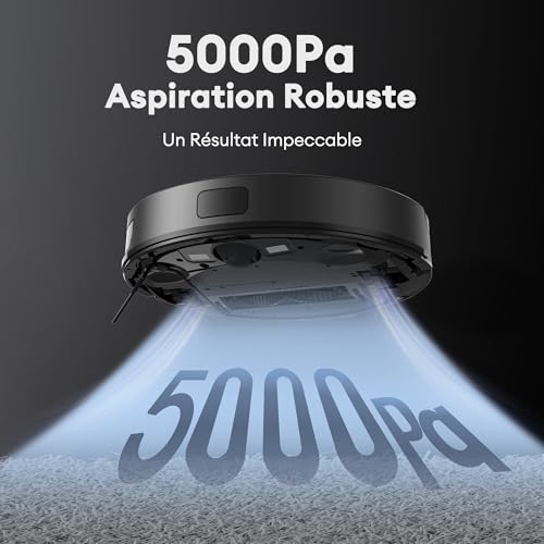 Ultenic D10 - Aspirateur Robot 5000Pa - Robot Aspirateur 150min d‘Autonomie - Connecté Alexa/APP/IFTTT - Ultra Mince Silencieux – Image 3
