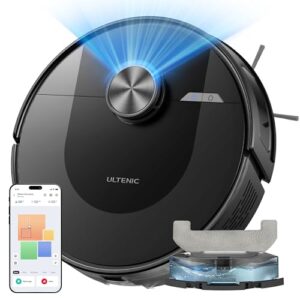 Ultenic D10 - Aspirateur Robot 5000Pa - Robot Aspirateur 150min d‘Autonomie - Connecté Alexa/APP/IFTTT - Ultra Mince Silencieux