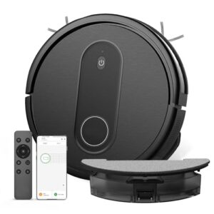 Vexilar Aspirateur Robot 3000Pa, Robot Aspirateur Laveur 2 en 1, Robot Aspirateur Aspiration puissante 120min d'Autonomie,Ultra-Mince Silencieux,Connecté par Alexa/APP/IFTTT,Idéal pourTapis Sols Durs