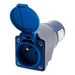 Zenitech Adaptateur compact sans câble Femelle 16A 2P+T en Mâle CEE17 pour CAMPING, NAUTISME…