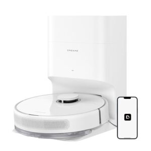 dreame D10 Plus Gen 2 Robot Aspirateur Laveur avec Vidange Automatique Poussière, Stocke jusqu'à 90 Jours de Poussière, Navigation LiDAR, Aspiration 6000Pa Tapis et Poils d'animaux, Batterie 285 Min