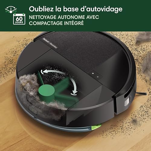 iRobot Roomba 205 DustCompactor Combo Robot - Compacte automatiquement les débris à l’intérieur du robot jusqu'à 60 jours - Clearview LiDAR - 7KPa - Se Recharge et reprend Le Travail -SmartScrub -Noir – Image 5