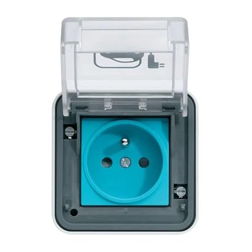 prise de charge - hager witty - ip55 3 kw - 2p+t m2+ - saillie - hager xev080