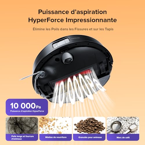 roborock Q10 S5 Robot Aspirateur Laveur, 10000 Pa Aspiration, Double Anti-emmêlement, Système VibraRise 2.0, Levage des Serpillères de 8 mm, Navigation PreciSense LiDAR, Évitement d'obstacles, APP – Image 3