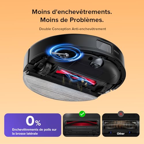 roborock Q10 S5 Robot Aspirateur Laveur, 10000 Pa Aspiration, Double Anti-emmêlement, Système VibraRise 2.0, Levage des Serpillères de 8 mm, Navigation PreciSense LiDAR, Évitement d'obstacles, APP – Image 4