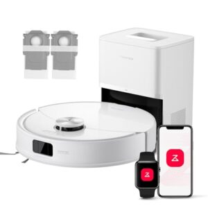 roborock Q10 S5+ Set Aspirateur Robot Laveur avec Station, 10000 Pa Aspiration, Vidage Automatique, Double Anti-emmêlement, Système VibraRise 2.0, Navigation & Cartographie, Évitement d'obstacles, APP