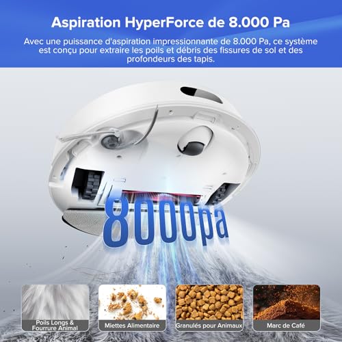 roborock Q7 L5+ Set Aspirateur Robot Laveur avec Station, 8000 Pa Aspiration, Vidange Automatique, 3 Niveaux d'eau, Double Anti-emmêlement, Navigation LiDAR, Idéal pour Poils d'animaux/Tapis, App – Image 4