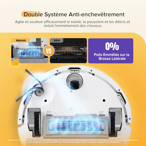 roborock Q7 M5 Aspirateur Robot Laveur 10 000 Pa, Double Conception Anti-Enchevêtrement, Durée de Nettoyage Prolongée, Navigation Intelligente avec LiDAR Précis, APP, Blanc – Image 4