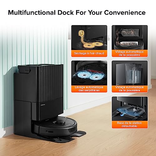 roborock Qrevo Robot Aspirateur Laveur avec Station, Fonctions automatiques Vidage, Lavage, Séchage, Nettoyage de la Station, Remplissage, 5500 Pa – Image 5