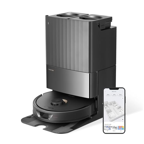 roborock Qrevo Robot Aspirateur Laveur avec Station, Fonctions automatiques Vidage, Lavage, Séchage, Nettoyage de la Station, Remplissage, 5500 Pa